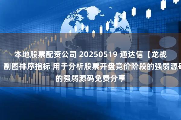 本地股票配资公司 20250519 通达信【龙战于野排序】副图排序指标 用于分析股票开盘竞价阶段的强弱源码免费分享