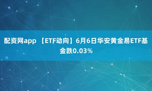 配资网app 【ETF动向】6月6日华安黄金易ETF基金跌0.03%
